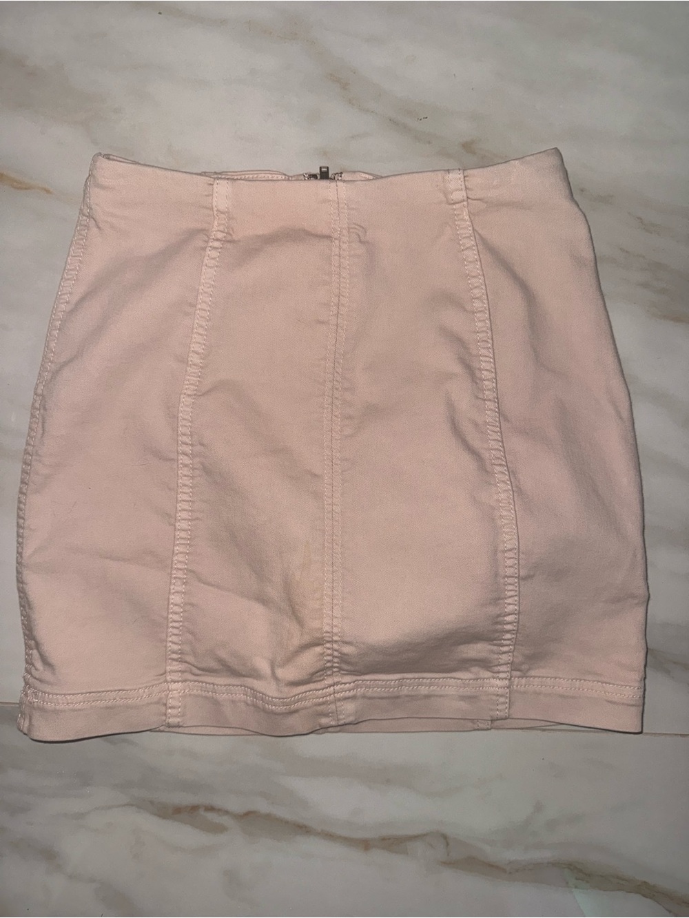 Free People Pale Pink Panel-Stitched Mini Skirt